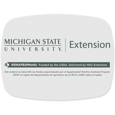 The Bar Buddy is a Flexible Cutting Board .030 clear plastic (5.75" x 7.5") Sub-Surface Spot Colour