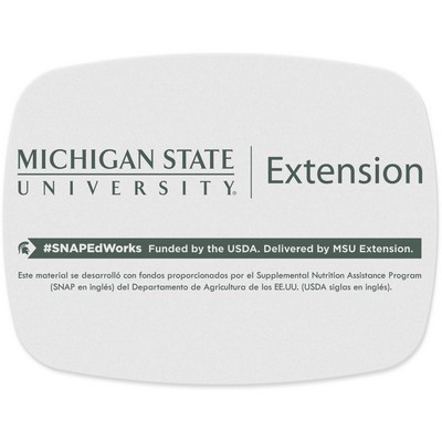 The Bar Buddy is a Flexible Cutting Board .045 clear plastic (5.75" x 7.5") Sub-Surface Spot Colour