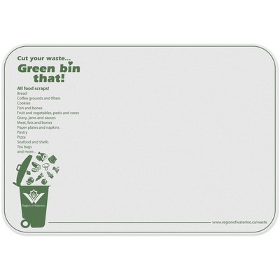 Flexible Cutting Board on FDA approved .030 clear plastic, rectangular (7.625" X 11") Spot Colour